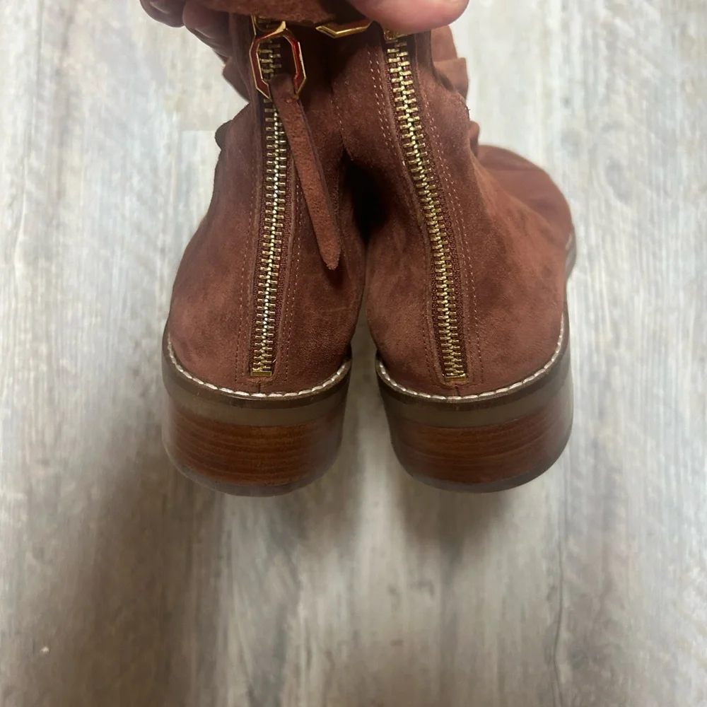 Cole Haan Women’s Riona Grand Back Zip Boots In Chestnut Size 10B